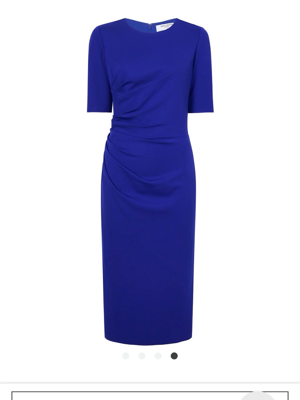 MM Lafleur Ciela Electric Blue Draped Midi Dress Size 6